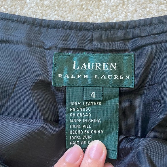 100% Leather Ralph Lauren Pencil Skirt - Picture 3 of 3